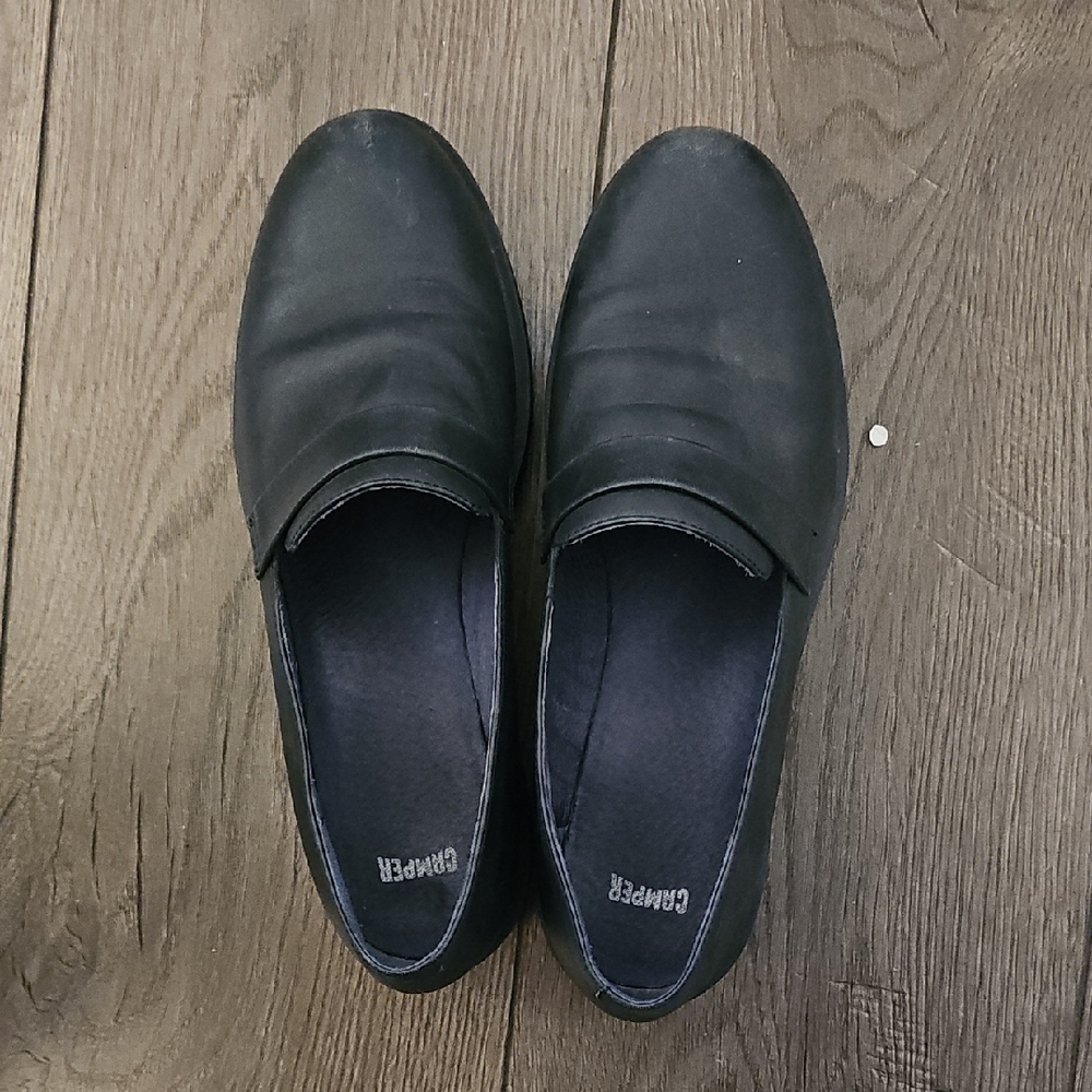 Camper Navy Leather Loafers